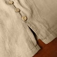 thumbnail image 7 of RYDCOT Mens 5 Inch Cotton Linen Shorts - Casual Side Split Button Elastic Waist Drawstring Summer Beach Shorts with Pocket Khaki, 7 of 7