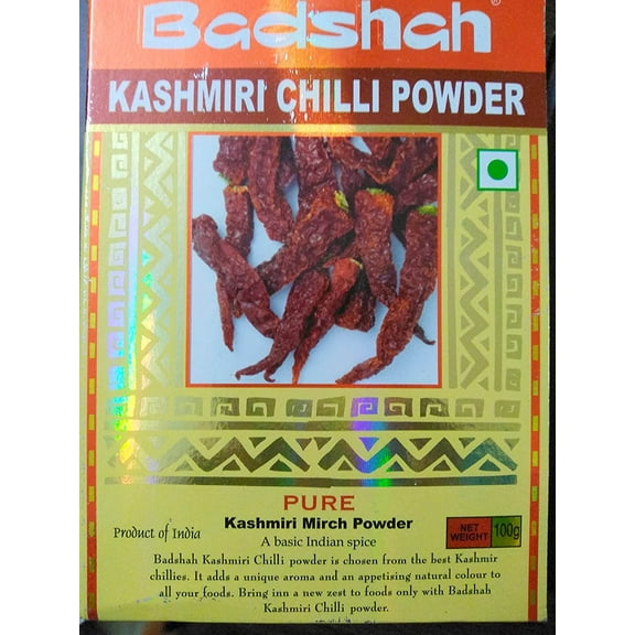 Badshah Kashmiri Chilli Powder 100 grams - India - 1.77 oz (1 pack of 100 grams)