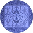 thumbnail image 1 of Ahgly Company Indoor Round Oriental Blue Industrial Area Rugs, 6' Round, 1 of 4