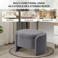thumbnail image 6 of Storage Bench with Lamb Fleece Fabric, Upholstered Ottoman with Spacious Hidden Storage for Bedroom, Living Room, Entryway, No Assembly Required,Dark Grey, 6 of 14