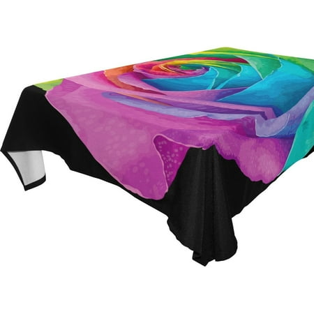 POPCreation Rainbow Rose Tablecloth 60x104 inches