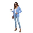 thumbnail image 3 of Uvplove Women Long Sleeve Soft Basic Knit Cardigan Sweater,Light Blue,S-3XL, 3 of 9