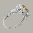 thumbnail image 3 of LBG British Made 10k White Gold Natural Citrine & Cultured Pearl Womens Statement Ring - 33 size options - Size 10.75, 3 of 8