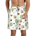 thumbnail image 2 of Uemuo Tree Squirrel Pattern Men's Swim Trunks Hawaiian Beach Bathing Suit Swimsuits Beach Quick-Dry Shorts with Pockets-Large, 2 of 9