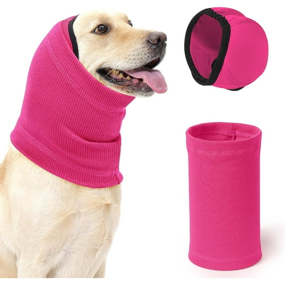 TSYKHAIA 2 Packs Dog Calming Ear Muffs and Hood Set - Adjustable Noise Protection Head Wrap for Anxiety Relief, Breathable Dog Ear Cover for Quiet Comfort