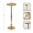 thumbnail image 5 of Kate and Laurel Carling Traditional Metal Round Drink Table, 9 x 9 x 22, Gold, Vintage Cast Aluminum Accent Table with Unique Spindle Design for Use as Indoor Plant Stand or Living Room Decor Piece, 5 of 8