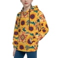 thumbnail image 2 of Sikiie Bohemian Sunflower Youth Hoodie Sweatshirt Pullover Hooded Classic Casual Essentials Hoodiefor Boys Girls Kids -Small, 2 of 6