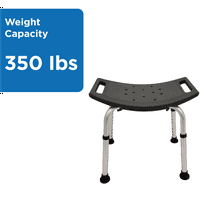 Equate Shower Bench and Bath Stool, 350lbs Capacity, Black
