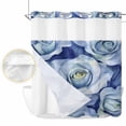thumbnail image 2 of Spring Rose Flower No Hook Shower Curtain Waterproof,Bathroom Curtains with Snap in Liners and See Through Top Window,Nature Aesthetics Botanical Blossom Hotel Style Bathtub Curtains Shower 72"Wx72"L, 2 of 8