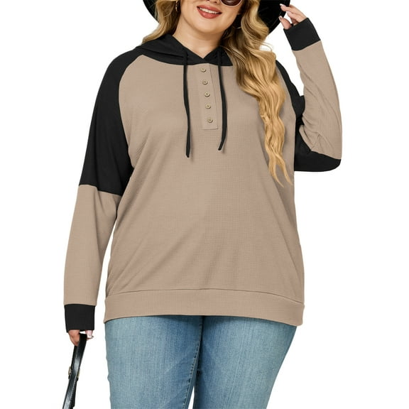 NISVIYA Winter Plus Size Tops for Women Loose Fit Long Sleeves Sweatshirts Casual Buttons Up Hoodies