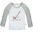 thumbnail image 2 of iDzn Let's Par Tee Golf Funny T shirt For Baby, Newborn Babies T-shirts, Infant Tops, 0-24M Kids Graphic Tees Clothing (Long Gray Raglan T-shirt, 0-6 Months), 2 of 5