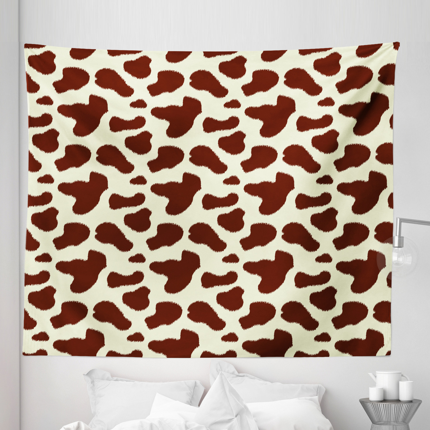 Cow Print Tapestry Cattle Skin with Brown Spots Agriculture Cow Oxen Hide Camouflage Pattern Fabric Wall Hanging Decor for Bedroom Living Room Dorm 5 Sizes Pale Yellow Brown by Ambesonne Walmart