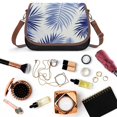 thumbnail image 6 of Blue Tropical Leaf Print Vintage Crossbody Bag For Women Medium Leather Hobo Bags Shoulder Bag Classic City Leather Satchels, 6 of 8