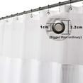 thumbnail image 5 of Hotel Style Shower Curtain with Snap-in Fabric Liner, 180" x 70" for Clawfoot Tub, Wrap Around & Mesh Window Top - Honeycomb Waffle Weave Cotton Blend Fabric, Washable, White, 180x70 Inches, 5 of 6