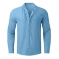 thumbnail image 5 of Neewe Button Down Linen Shirts for Men Casual Long Sleeve Regular Fit Cotton Beach Shirts, 5 of 6