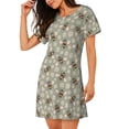 thumbnail image 2 of Hirioo Bees And Chamomile for Women’s Nightdress Comfortable Short Sleeve Nightwear Casual Sleep Dress, 2 of 6