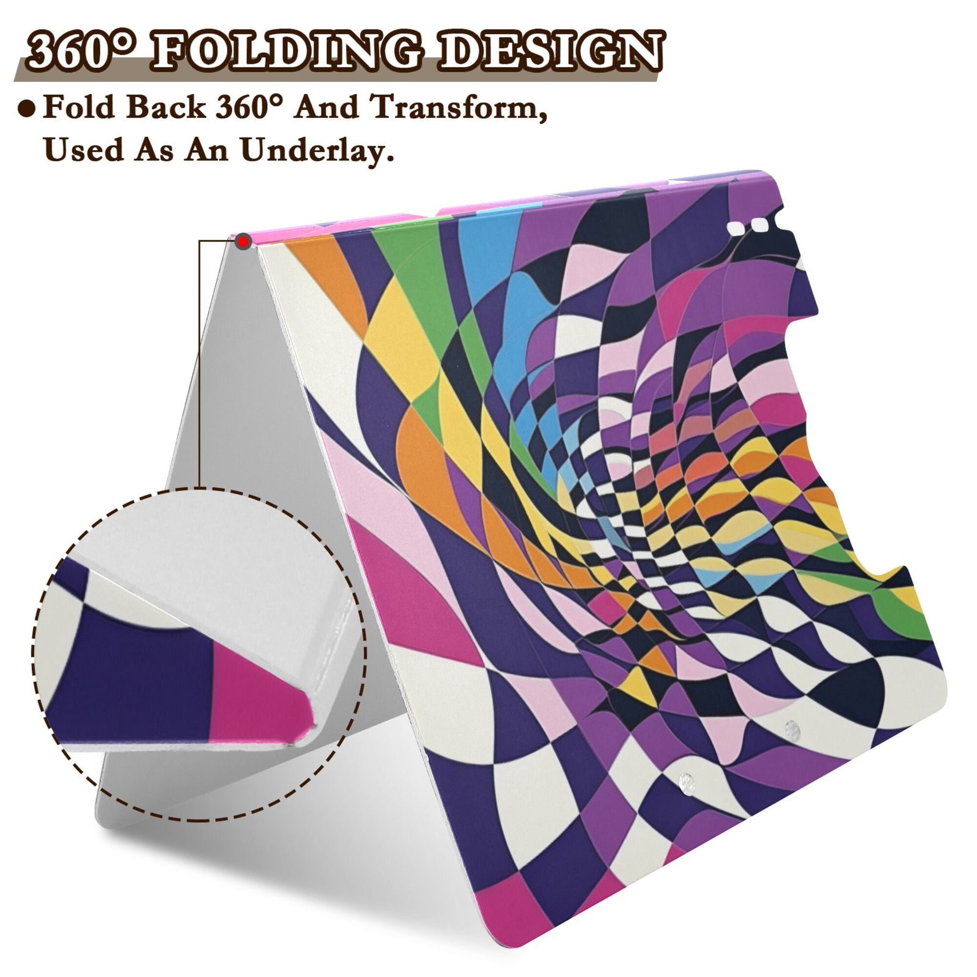FORMRS A4 Clipboard Folder with Pen Holder Horizontal Foldable School Office Binder, Purple Wavy Plaid