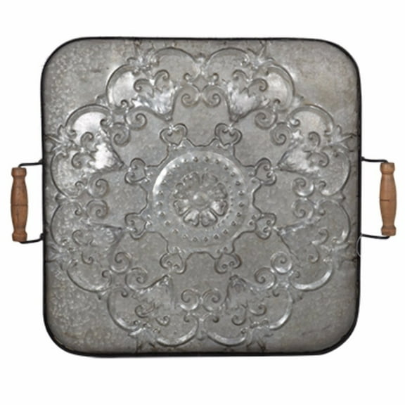A&B Home Metal Decorative Tray,Serving Tray with Handles,Square,Size 29x4x24.5 inch
