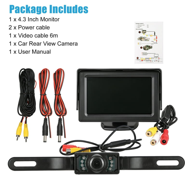 LCD Display, Plug And Play Easy To Install And Use Car Rear View Monitor  With 4.3-inch For Car Backup Camera 