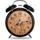 thumbnail image 1 of wonima02 Analog Alarm Clock with Night Light,Silent Sweep Movement Battery Powered Compact Table Clock for Bedroom Office-Brown Tree Trunk Cross Section, 1 of 1