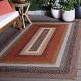 thumbnail image 4 of SAFAVIEH Braided Tendrils Striped Machine Washable Reversible Area Rug, Brown/Rust, 5' x 8', 4 of 18