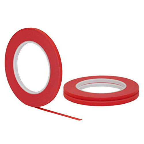 3 pk 1/4" inch x 60yd STIKK Red Painters Tape 14 Day Easy Removal Trim
