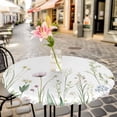 thumbnail image 6 of Green Botanical Floral Round Tablecloth for 45-54 Inch Tables, Fitted Table Cover with Elastic Edge, Spring Summer Rustic Waterproof Outdoor Table Cloth Protector for Patio Garden Dinner Picnic, 6 of 9