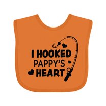 Inktastic I Hooked Pappy's Heart with Fishing Rod Boys or Girls Baby Bib