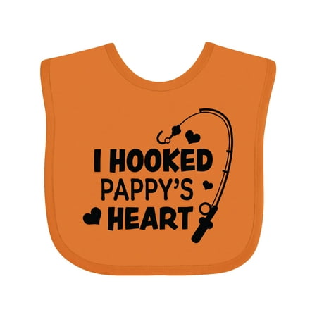 

Inktastic I Hooked Pappy s Heart with Fishing Rod Gift Baby Boy or Baby Girl Bib