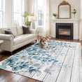 thumbnail image 3 of Area Rug 60×96in, Rustic Gradient Blue Eucalyptus Floor Carpet Living Room Rug, Foliage Retro Wood Grain Non-Slip Welcome Mat Indoor Rugs for Bedroom Dining Room, 3 of 9