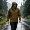 thumbnail image 4 of FchengtaiS Men's Packable Rain Jackets Full Zip Up Hooded Windbreakers Lightweight Raincoats for Outdoor Sports, 4 of 8