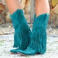 thumbnail image 3 of Mepaouo Women's Fringe Knee High Boots Western Cowboy Cowgirl Tassel Pull on Boot with Pointed Toe, 3 of 7