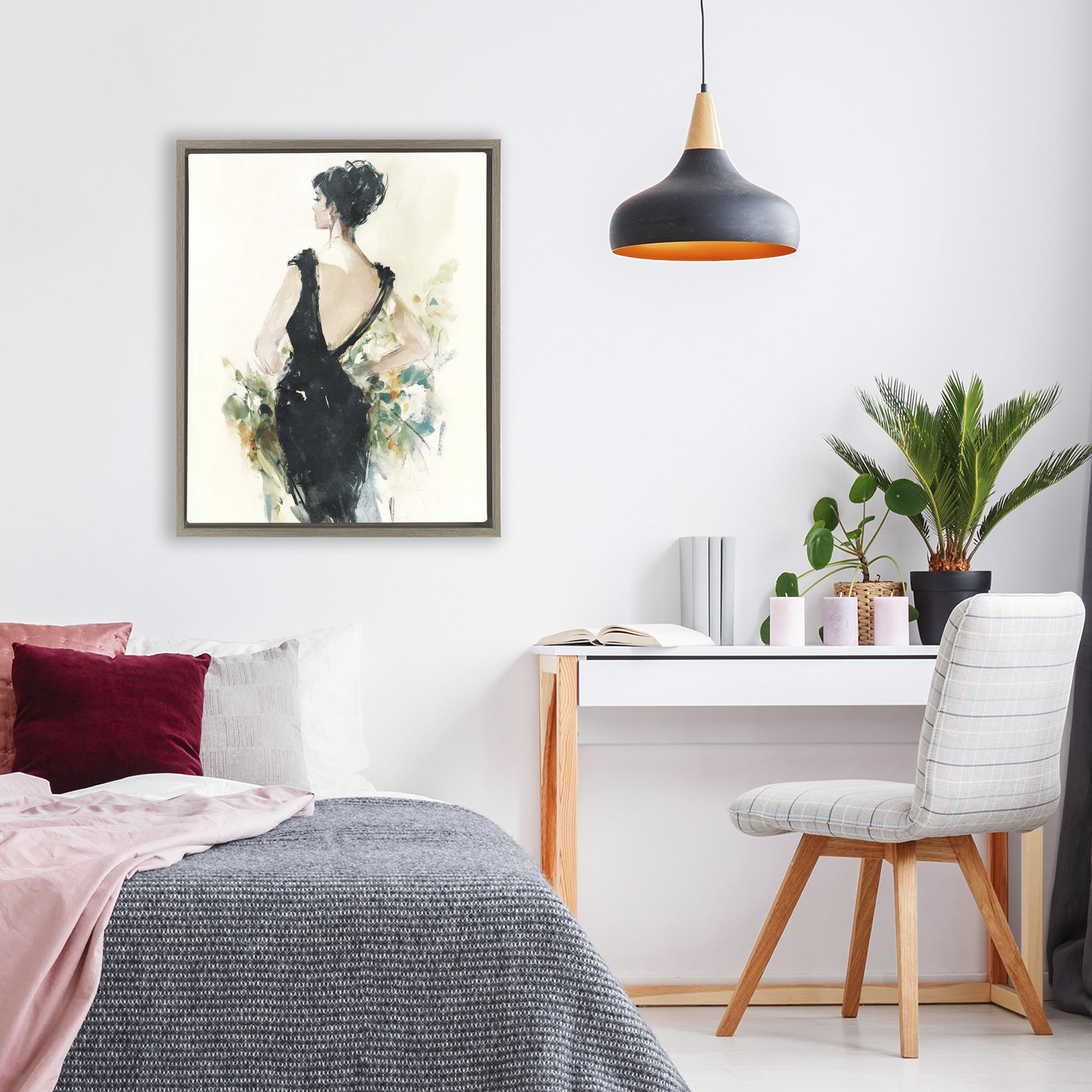 Stupell Industries Backless Reverie Gown Brown Framed Floater Canvas Wall Art, design by Svetlana Aleynikova