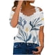 thumbnail image 1 of Blusa superior sexy de manga corta con retazos de encaje con cuello en V de verano para mujer OAVQHLG3B Store  lin121212, 1 of 4