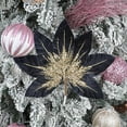 thumbnail image 4 of Beautynvta Christmas Flowers Christmas Tree Decorations, 12.2'' Glitter Christmas Poinsettia Artificial Flowers for Wreath Garland Wedding Home Party, Black, 4 of 6