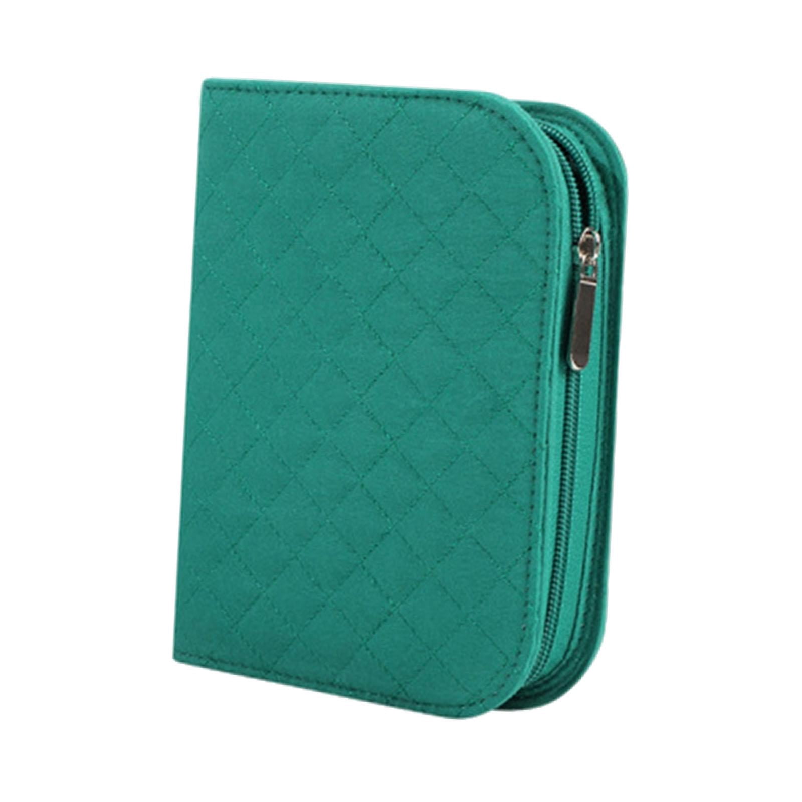 S SERENABLE Crochet Hook Case Organizer Case for Knitting Crochet Hooks Crochet Accessories Storage Case with Web Pockets Portable Lightweight Knitting Tool Pouch Polyester Material Green