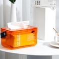thumbnail image 5 of Caja de pañuelos con asa Organizador de servilletas rectangular transparente para almacenamiento de baño, cocina y dormitorio de oficina MFZFUKR CPB-US-WZY100-2, 5 of 5