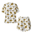thumbnail image 5 of Picia Hohey Bee Golden2 Pajamas Sets for Women Soft Short-Sleeved Pjs with Lounge Shorts Two Piece Sleepwear-Small, 5 of 9