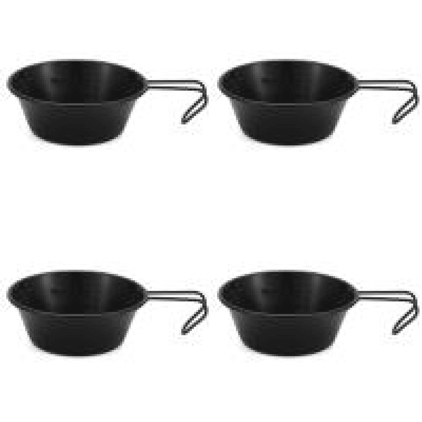 Tazón 300ML Camping Apilable Olla de Camping para Picnic Playa Pesca Negro