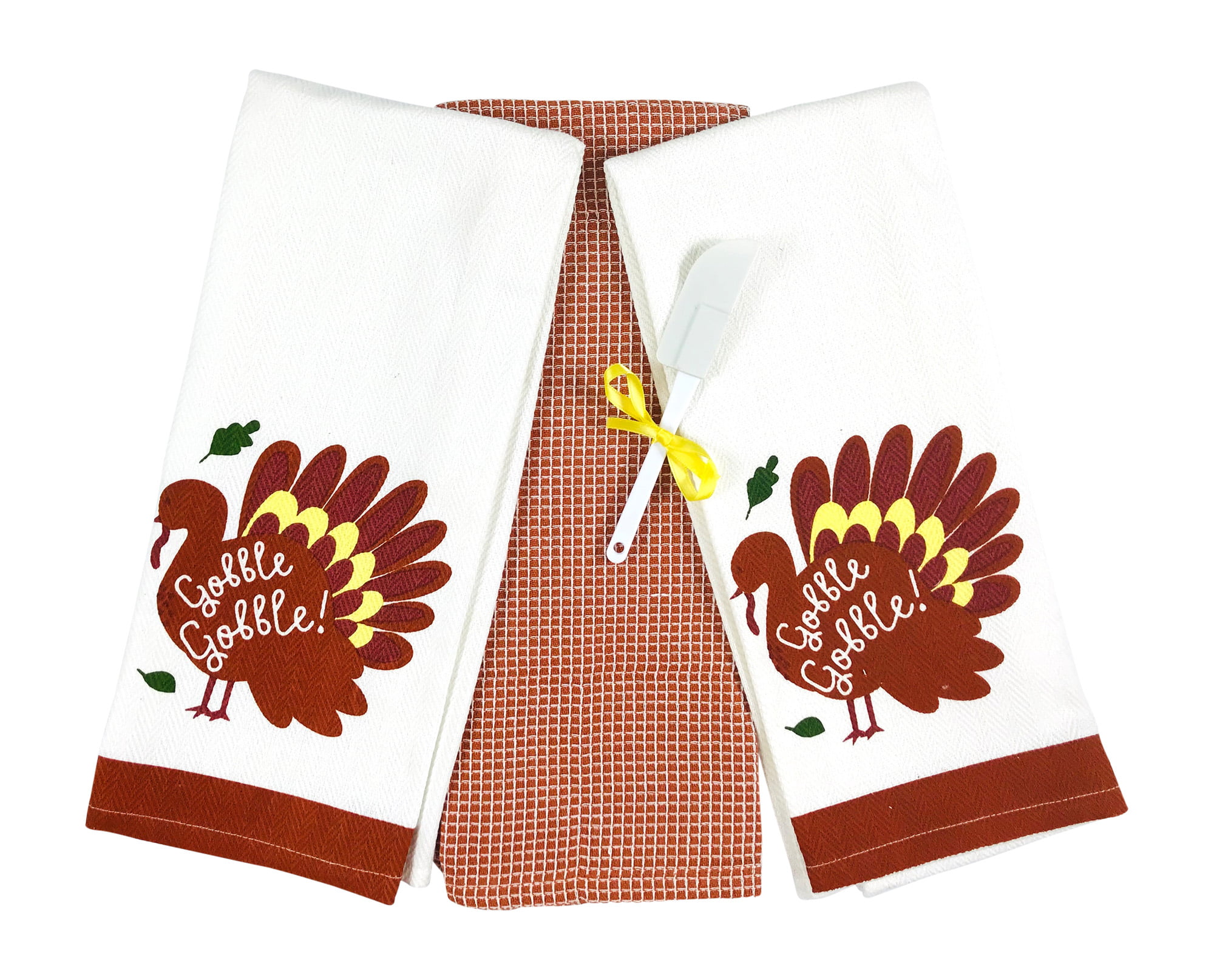 3-Kitchen Set Thanksgiving Turkey Blessings Fall 2 kitchen towel 1 potholder 