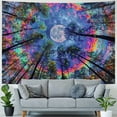 thumbnail image 4 of PRATYUS Trippy Tapestry For Bedroom Tapestry Trippy Moon For Women Home Decor Psychedelic Sky Tapestry Ceiling Tapestry For Dorm Room For Teen Girls Boys Trippy Forest Room Decor for Female Painting, 4 of 6