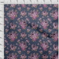 thumbnail image 4 of oneOone Velvet Dusty Blue Fabric Florals Fabric For Sewing Printed Craft Fabric By The Yard 58 Inch Wide, 4 of 7