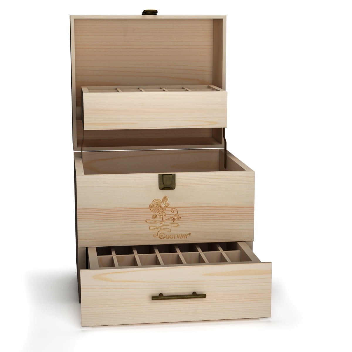 Pure Vie Wooden Essential Oil Storage Box Home Fragrance Carrier Case,  Holds 74 Bottle (Fits 5-20ml)…See more Pure Vie Wooden Essential Oil  Storage