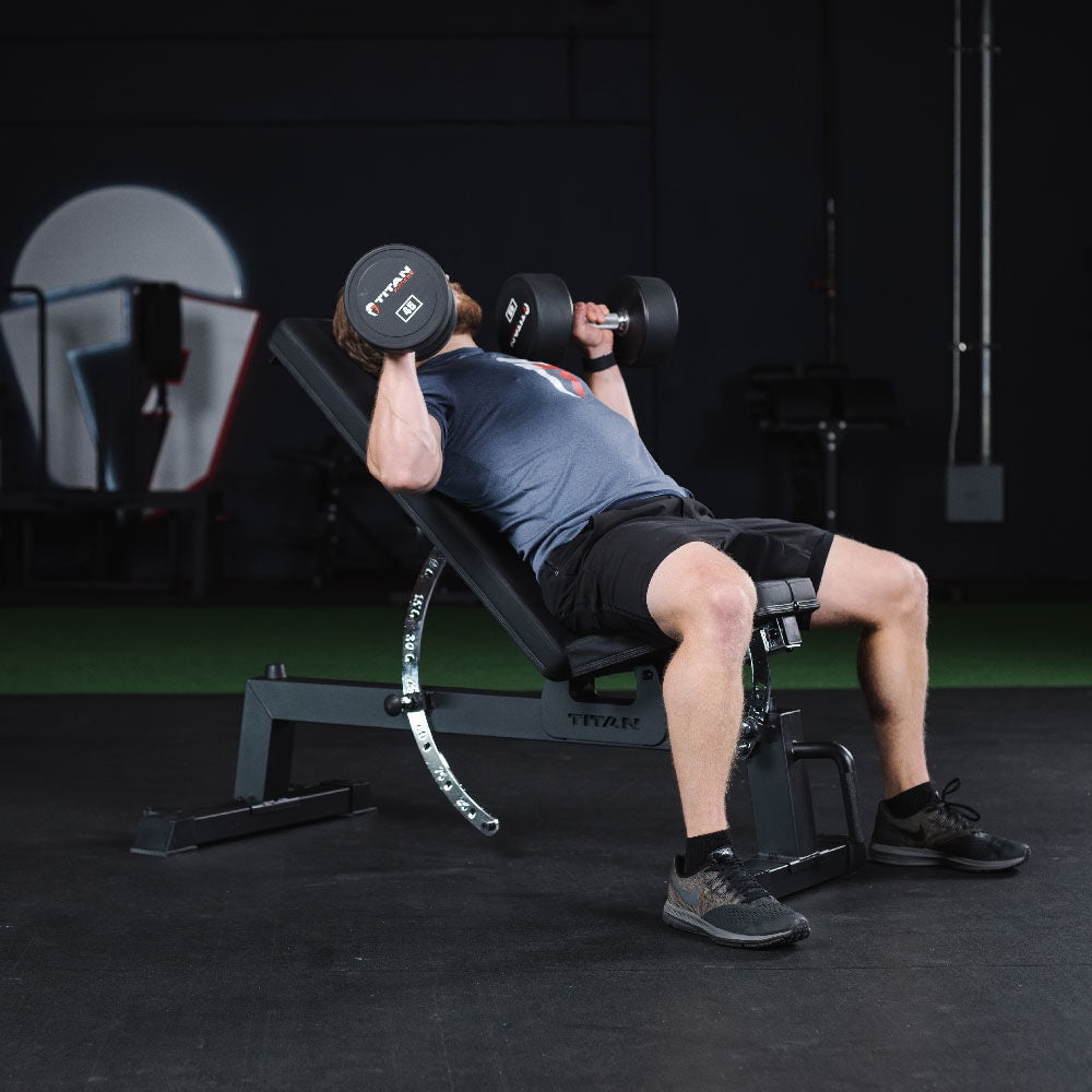 Titan Fitness Performance Series Adjustable Steel Bench, Multicolor, 52 lb