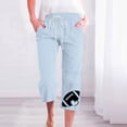thumbnail image 2 of Pantalones de Mujer Casual Cintura Elástica con Impresión de Pascua, Sueltos Pantalones de Pierna Ancha Recta para Toda la Temporada, 2 of 3