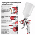 thumbnail image 3 of Pistola Para Pintar Labg De Gravedad Neumatica Con 3 Boquillas Plata rojo, 3 of 5