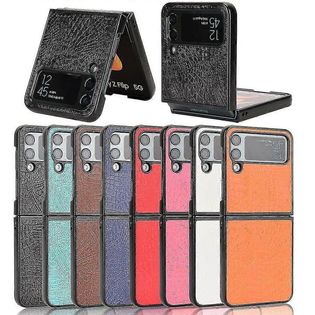 Funda de piel a prueba de golpes con diseño de cocodrilo retro compatible con Samsung Galaxy Red