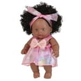 thumbnail image 2 of 8 Inch Realistic Black Baby Doll, Curly Hair Vinyl Doll with Flexible Joints, Changeable Outfits Role Play Toy, Educational Empathy Gift for Girls 3-6 Years, 2 of 9