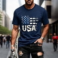 thumbnail image 3 of 4th of July Shirts for Men Short Sleeve Crewneck Independence Day Patriotic Shirt America Flag Graphic Tee Shirts, 3 of 5