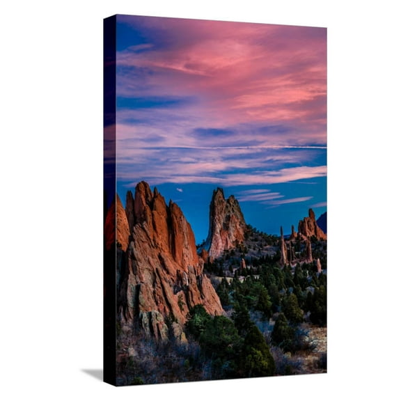 Art.com GARDEN OF THE GODS, COLOARDO SPRINGS, CO, USA - a National Natural Landmark features Sedimentary... Stretched Canvas Print Wall Art, 12" x 18"